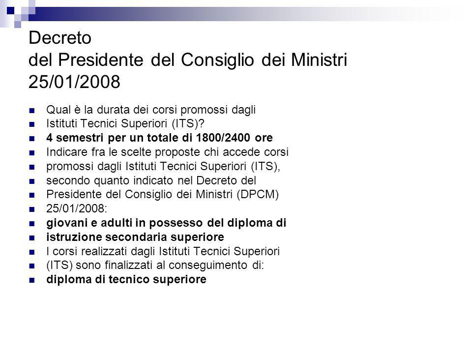 Decreto del Presidente del Consiglio dei Ministri 25/01/2008