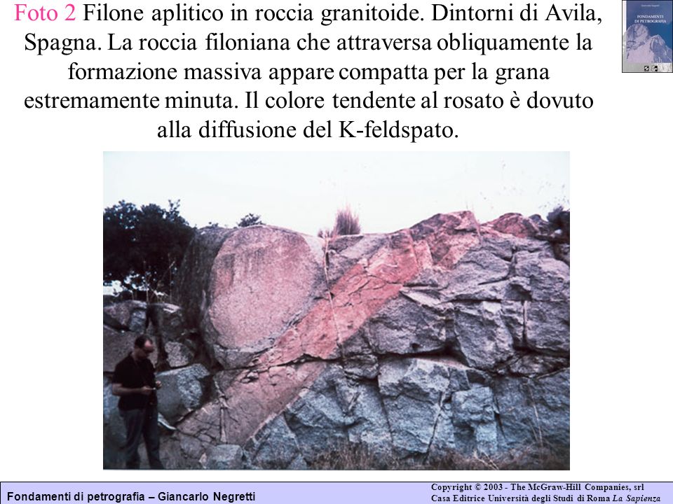 Foto 2 Filone aplitico in roccia granitoide. Dintorni di Avila, Spagna