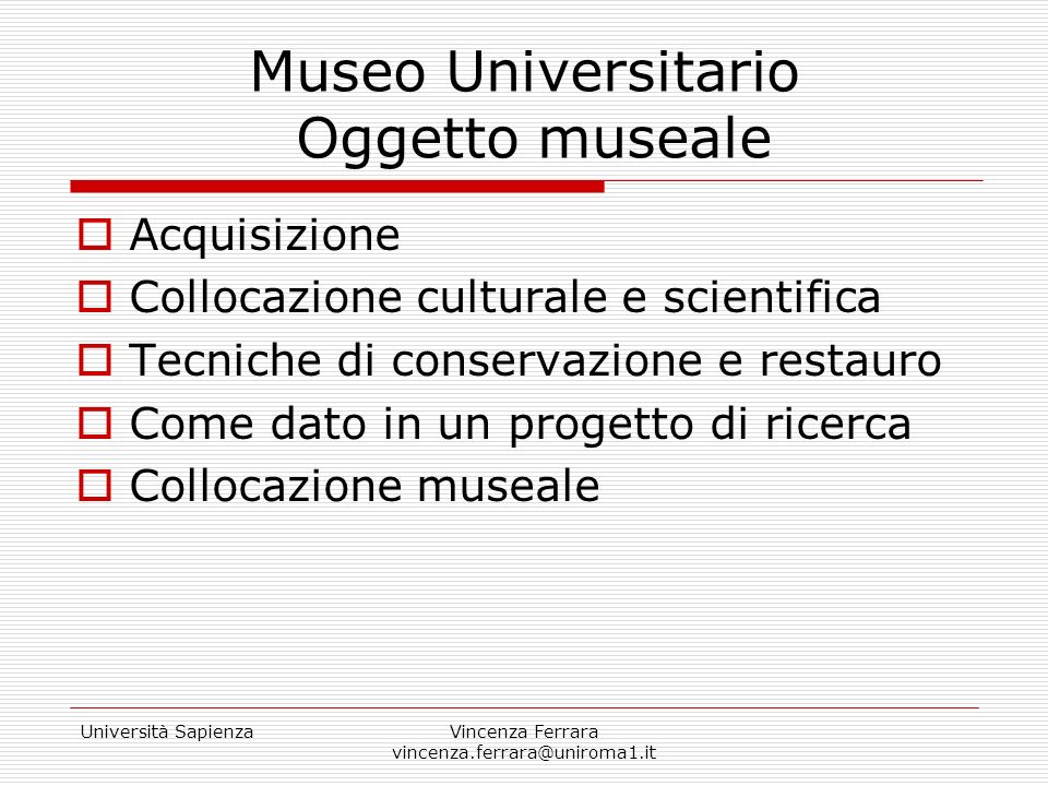 Museo Universitario Oggetto museale