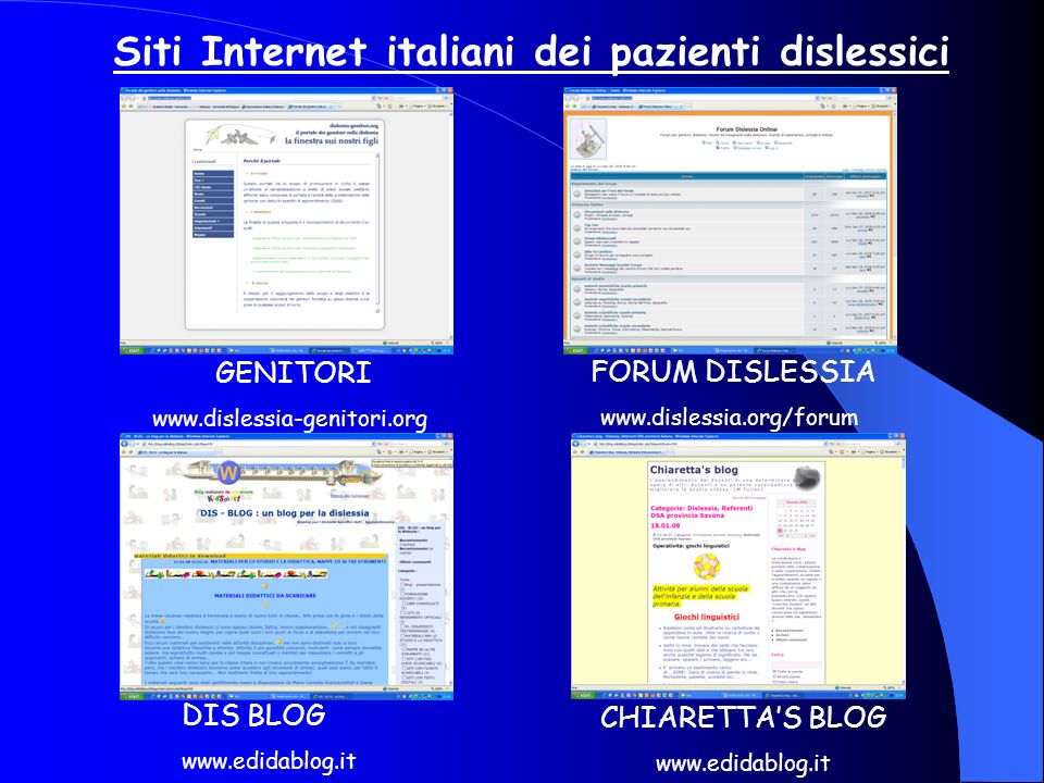 Siti Internet italiani dei pazienti dislessici
