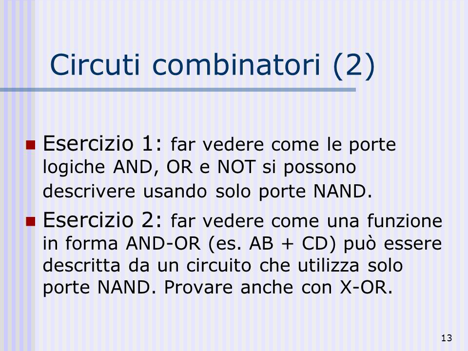 Circuti combinatori (2)