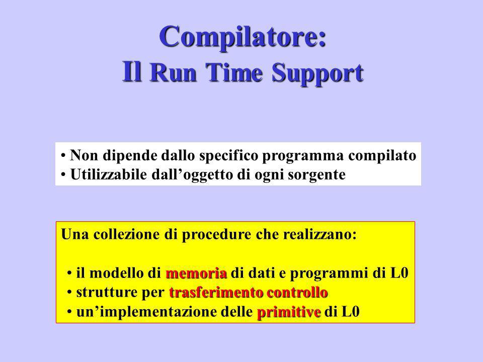 Compilatore: Il Run Time Support