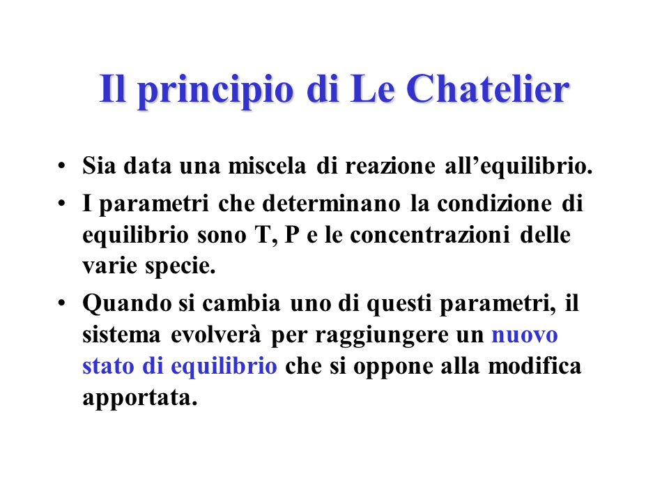 Il principio di Le Chatelier