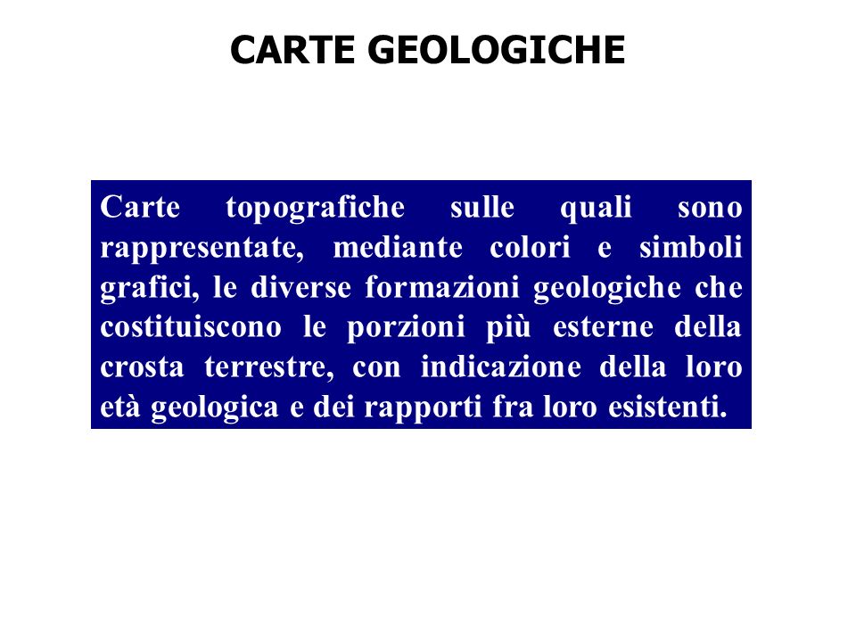CARTE GEOLOGICHE