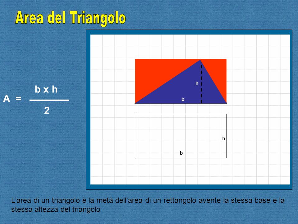 Area del Triangolo b x h A = 2