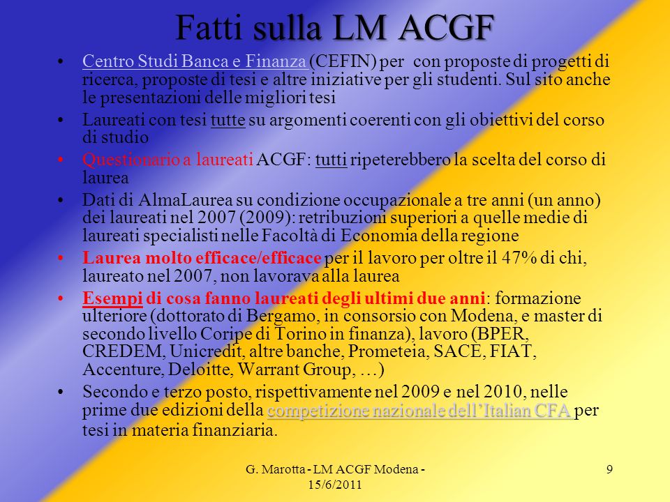 G. Marotta - LM ACGF Modena - 15/6/2011