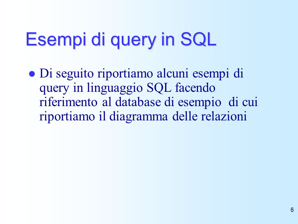 Esempi di query in SQL