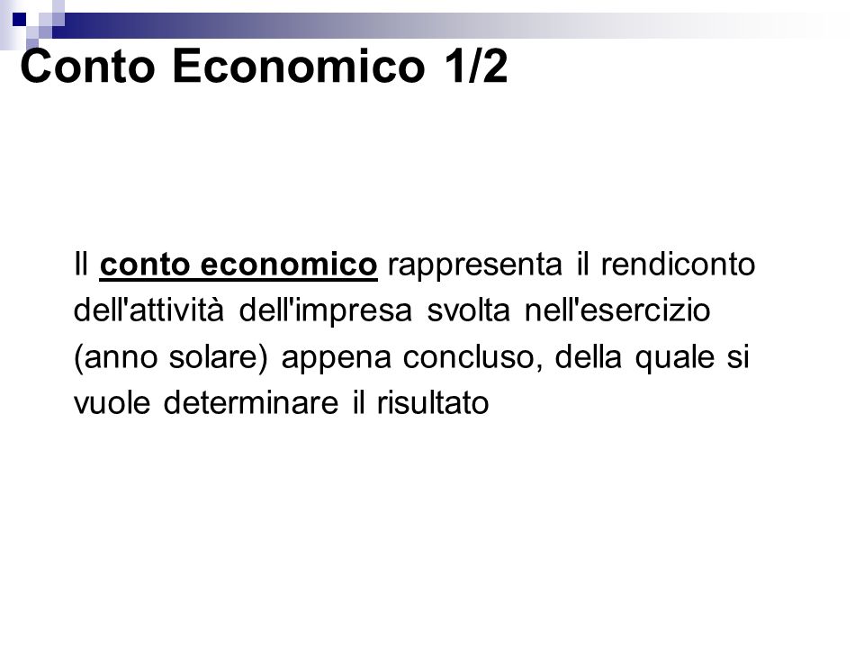 Conto Economico 1/2