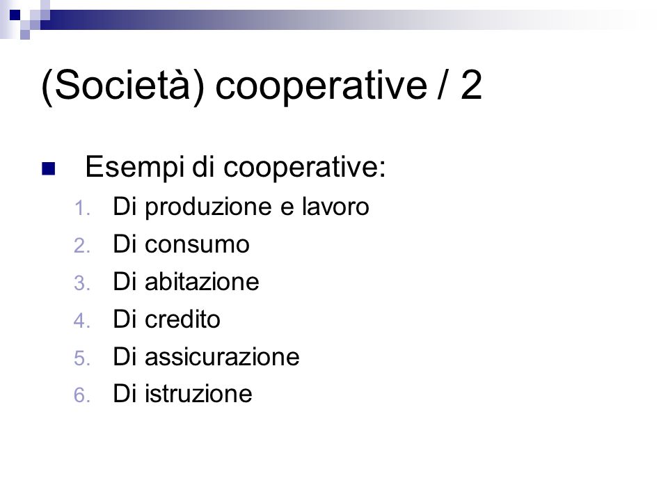 (Società) cooperative / 2