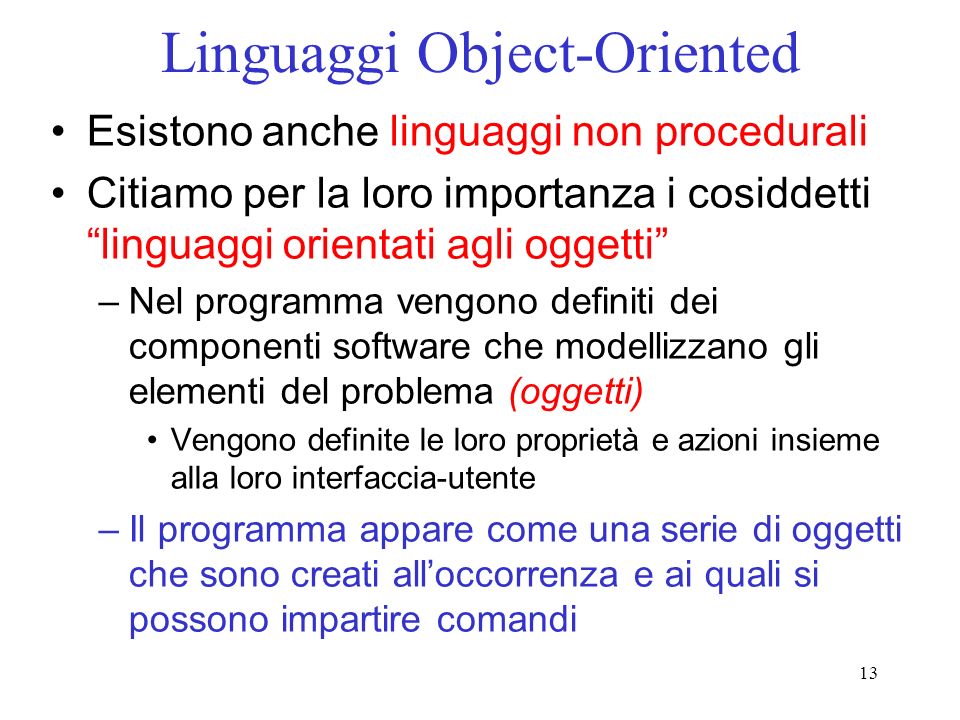 Linguaggi Object-Oriented