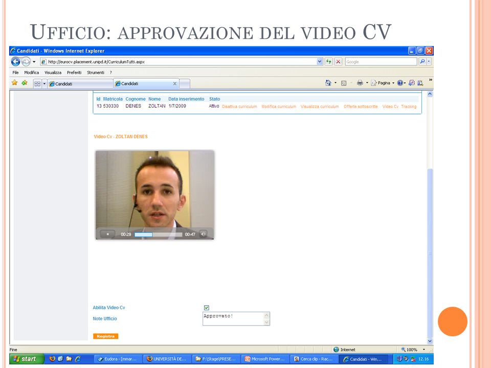 Ufficio: approvazione del video CV