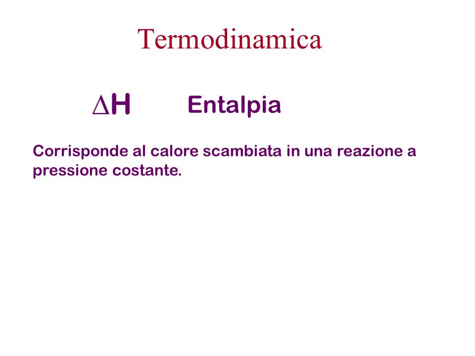 Termodinamica DH Entalpia
