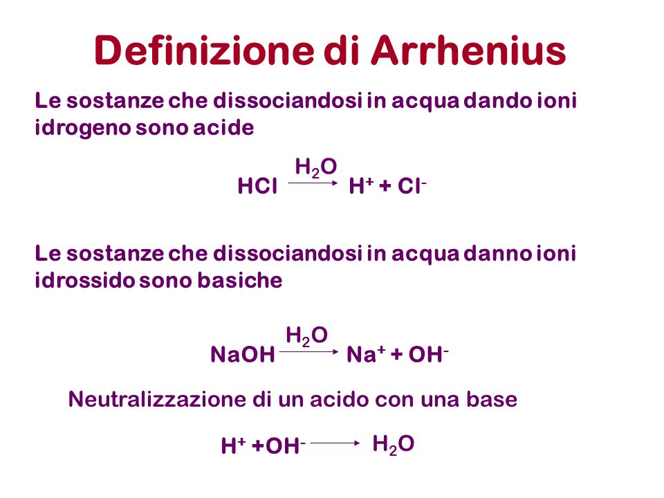 Definizione di Arrhenius