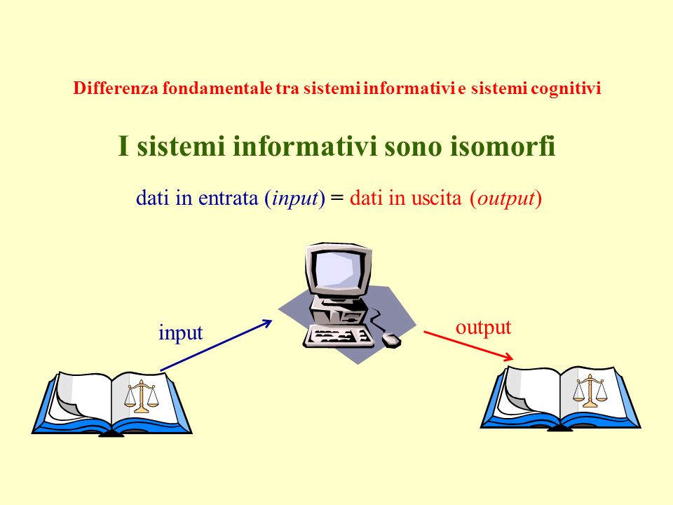 Differenza fondamentale tra sistemi informativi e sistemi cognitivi
