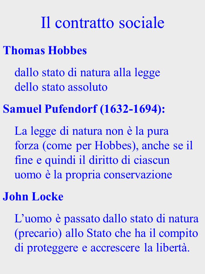 Il contratto sociale Thomas Hobbes