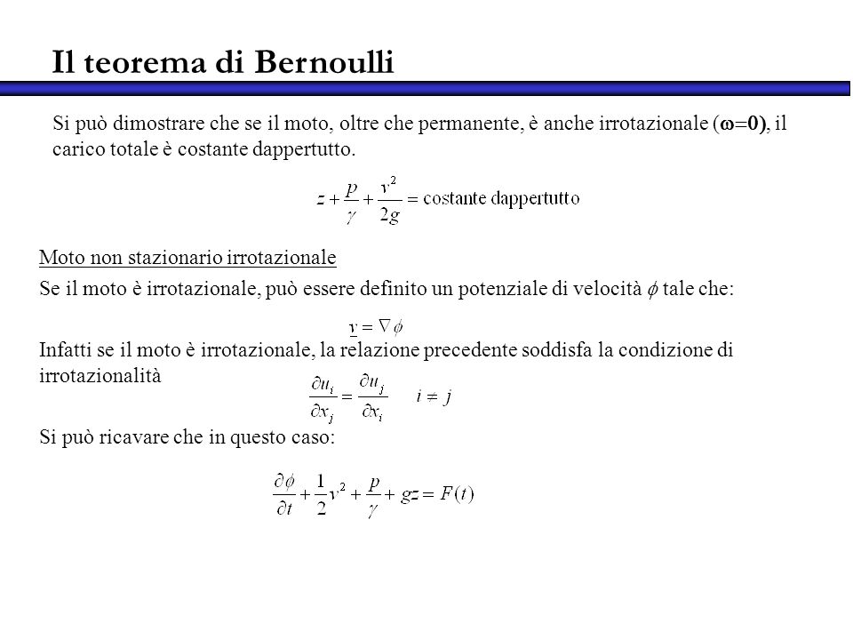 Il teorema di Bernoulli