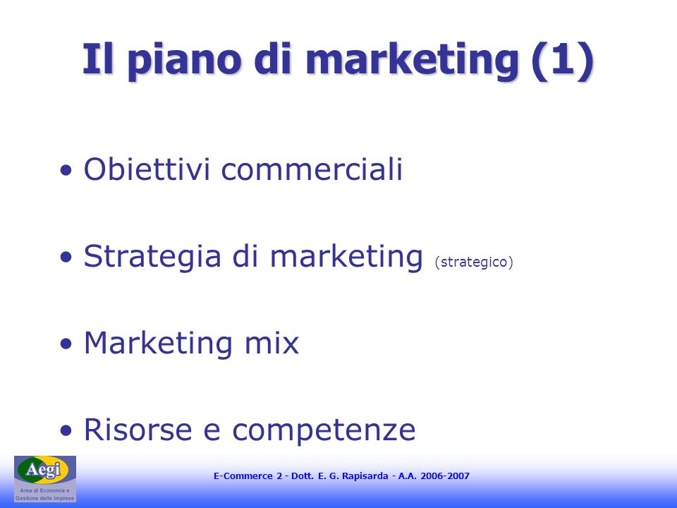 Il piano di marketing (1)