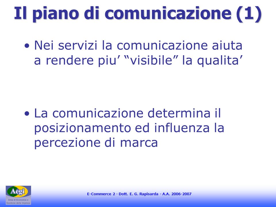 Il piano di comunicazione (1)