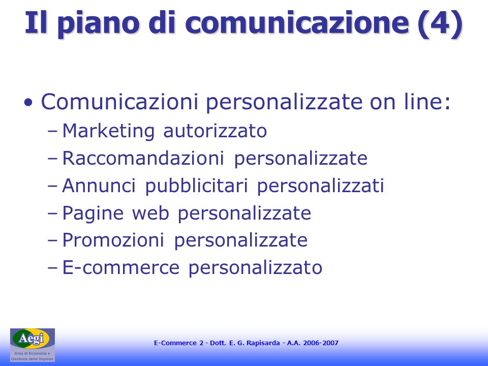 Il piano di comunicazione (4)