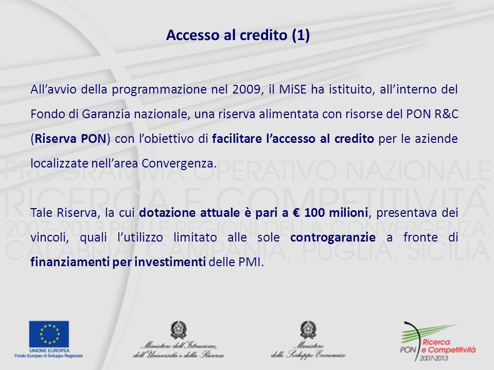 Accesso al credito (1)