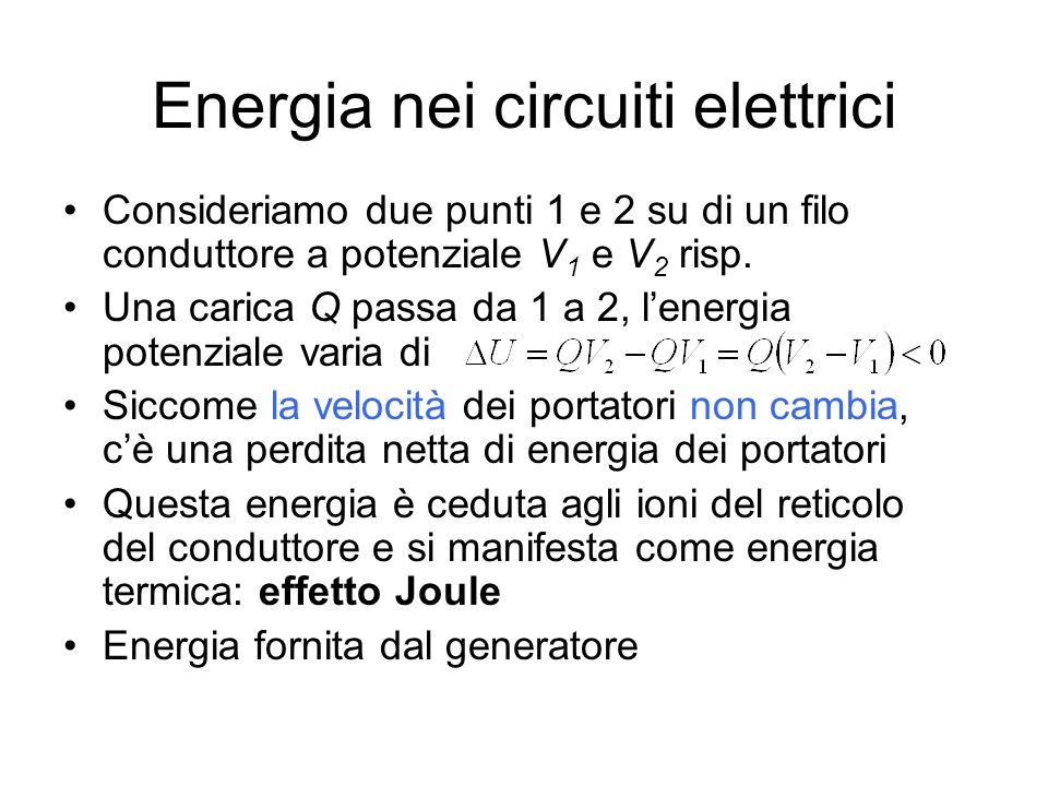 Energia nei circuiti elettrici