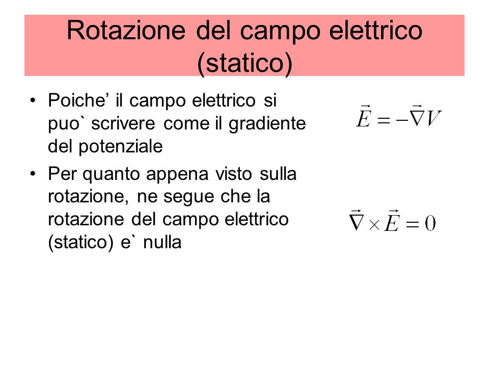 Rotazione del campo elettrico (statico)