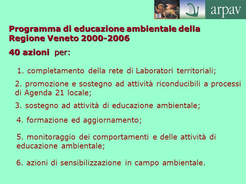 Programma di educazione ambientale della Regione Veneto