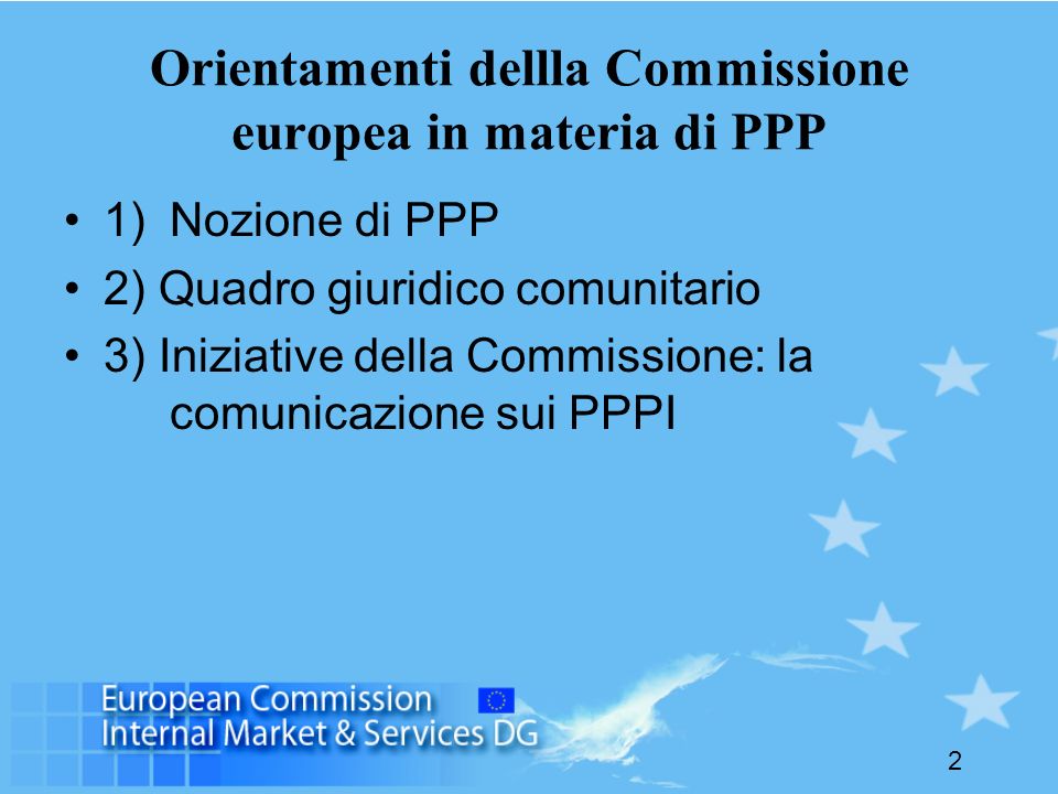 Orientamenti dellla Commissione europea in materia di PPP