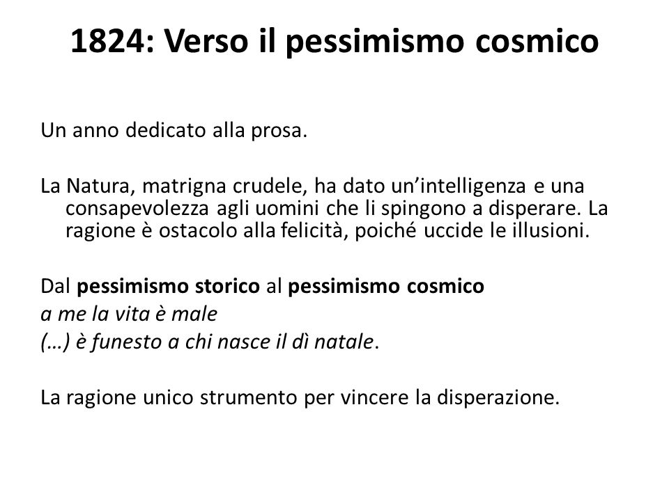 1824: Verso il pessimismo cosmico