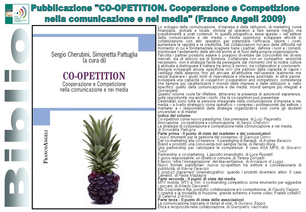 Pubblicazione CO-OPETITION. Cooperazione e Competizione