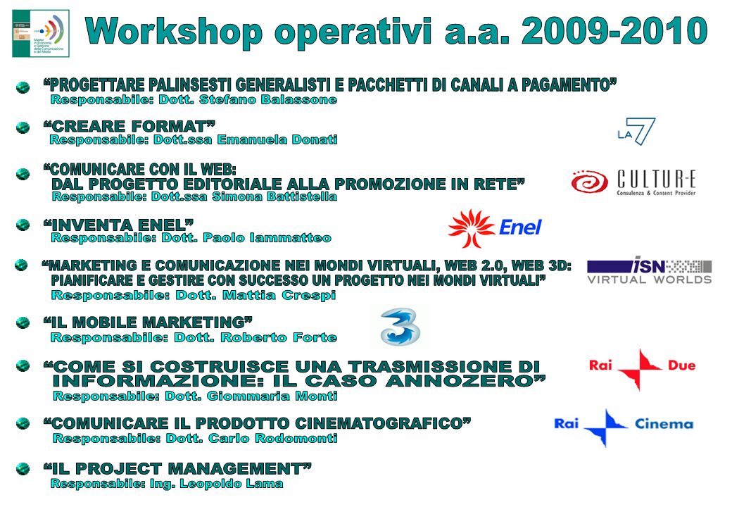 Workshop operativi a.a