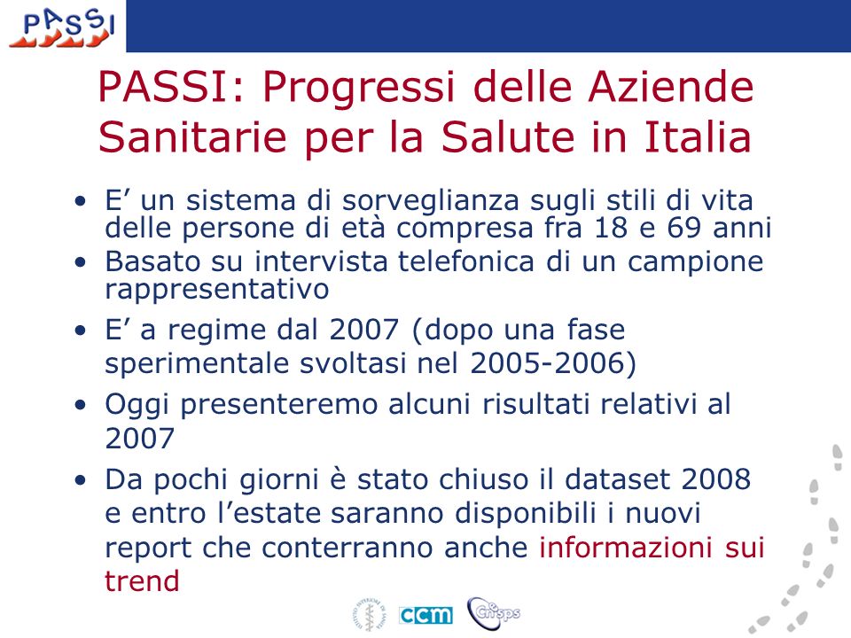 PASSI: Progressi delle Aziende Sanitarie per la Salute in Italia