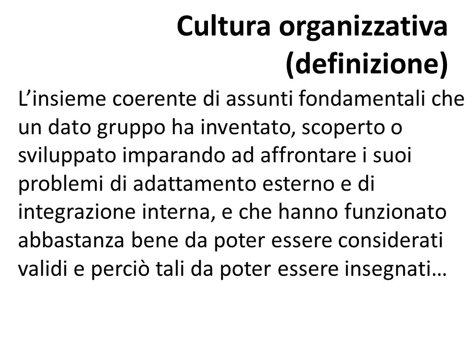 Cultura organizzativa (definizione)