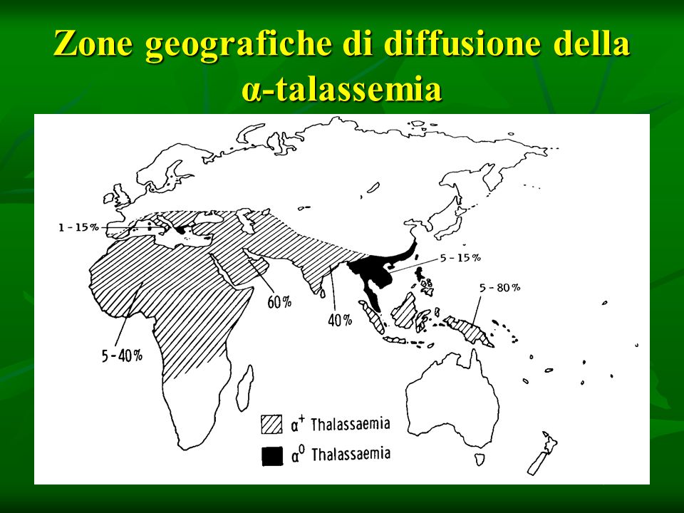 Zone geografiche di diffusione della α-talassemia
