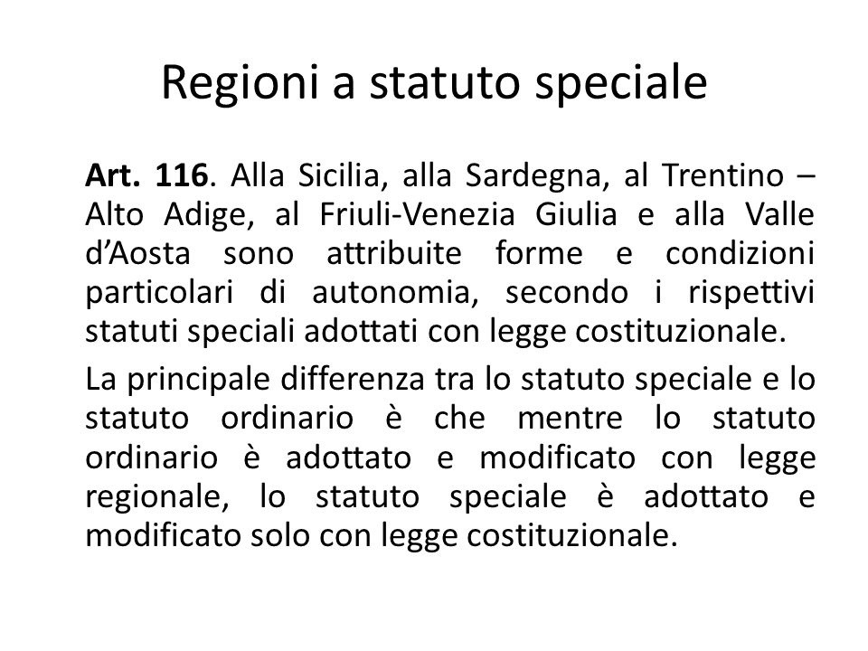 Regioni a statuto speciale