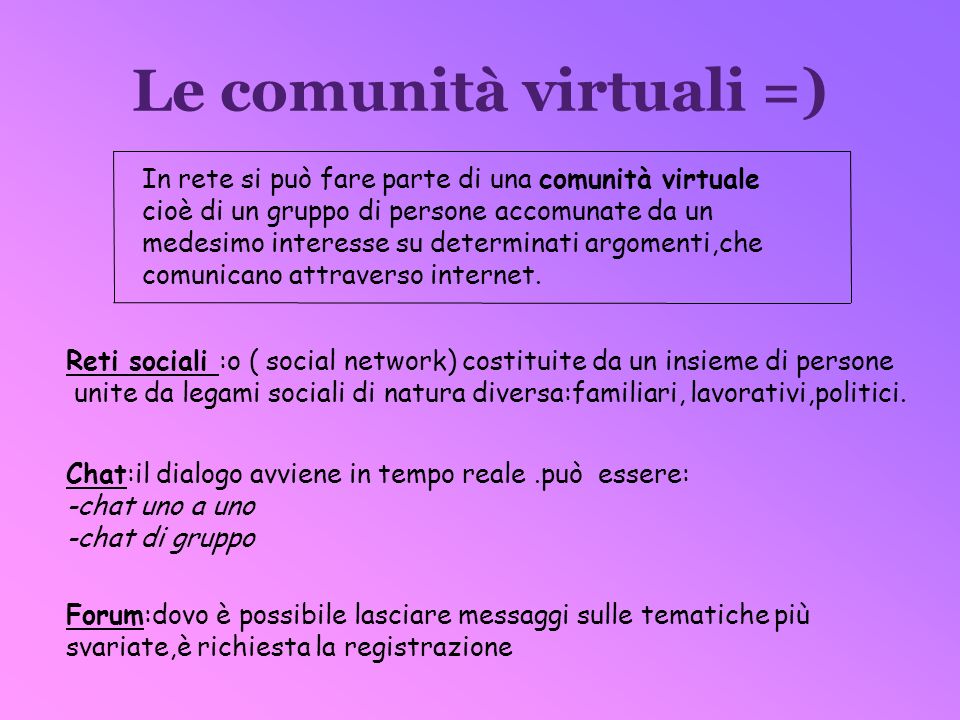 Le comunità virtuali =)