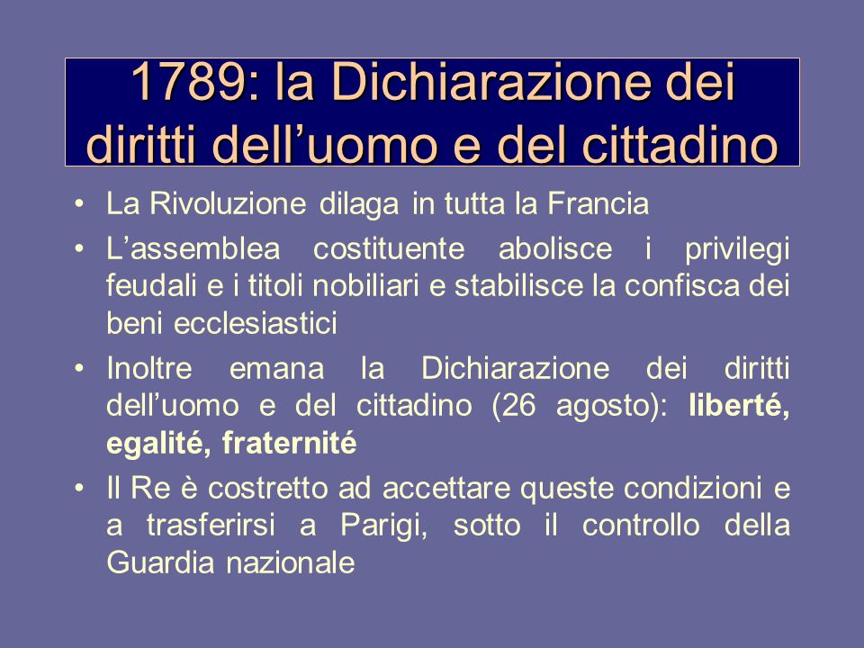 1789: la Dichiarazione dei diritti dell’uomo e del cittadino