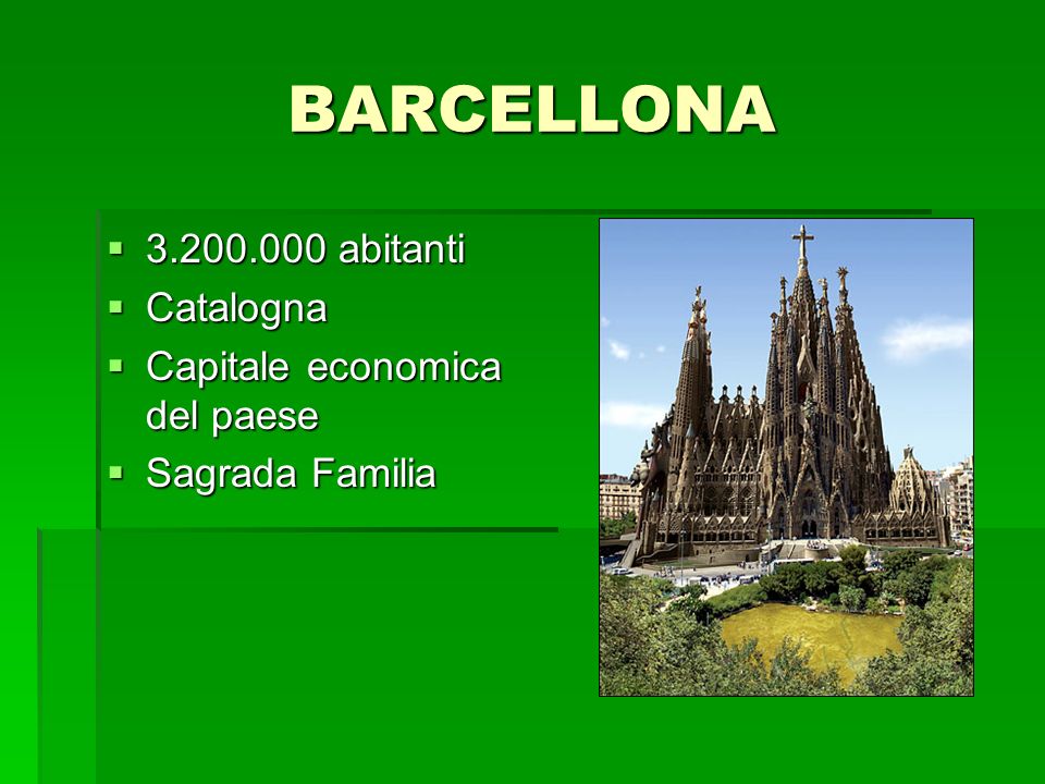 BARCELLONA abitanti Catalogna Capitale economica del paese
