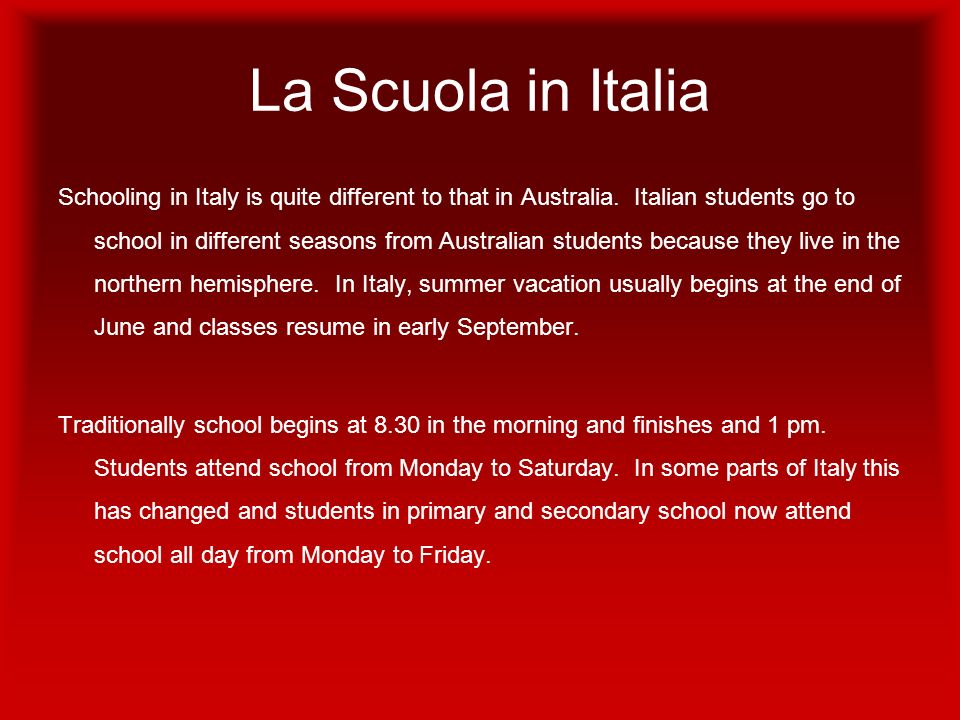 La Scuola in Italia