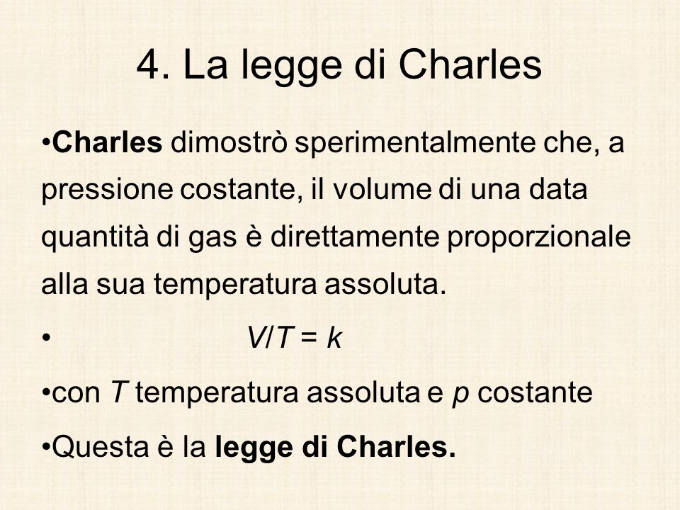 4. La legge di Charles