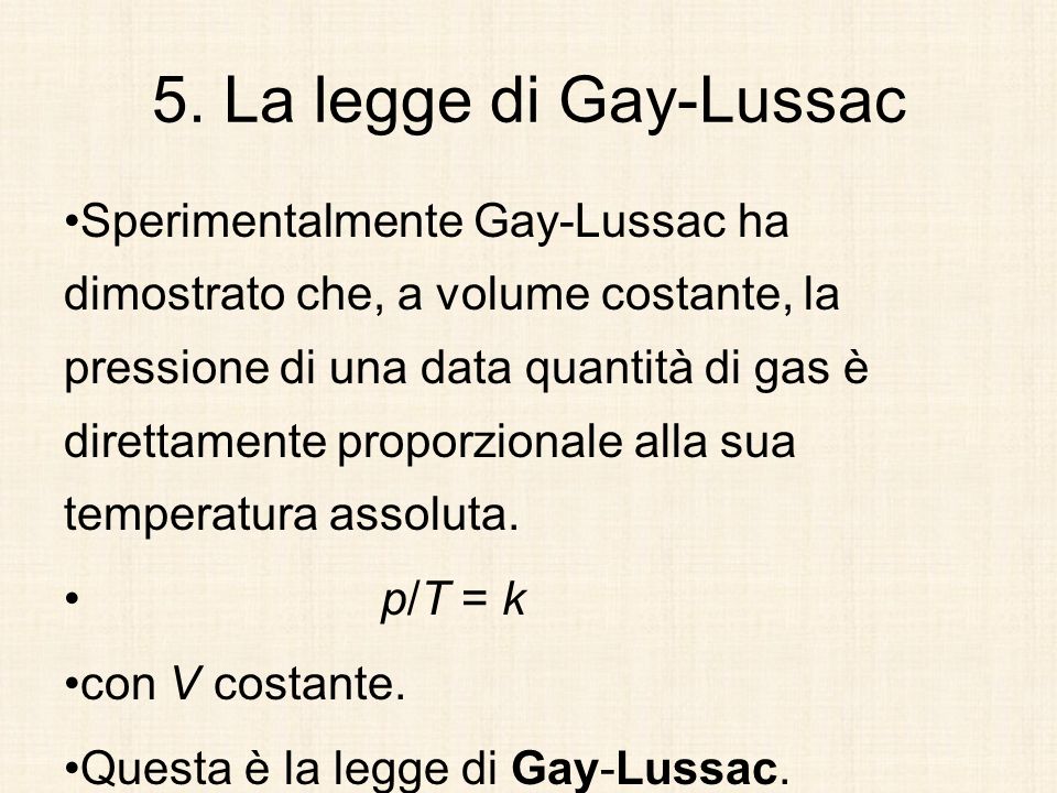 5. La legge di Gay-Lussac