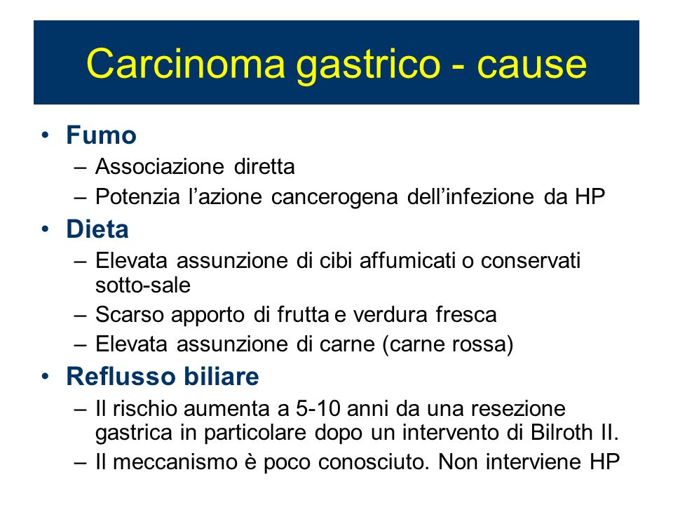 Carcinoma gastrico - cause
