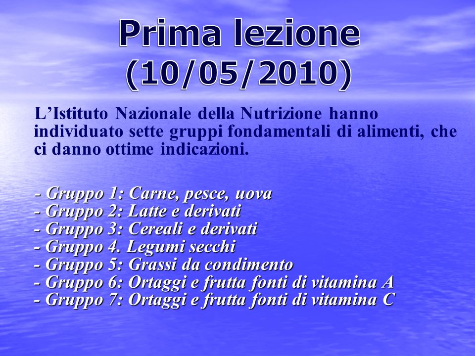 Prima lezione (10/05/2010)
