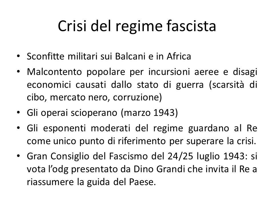 Crisi del regime fascista