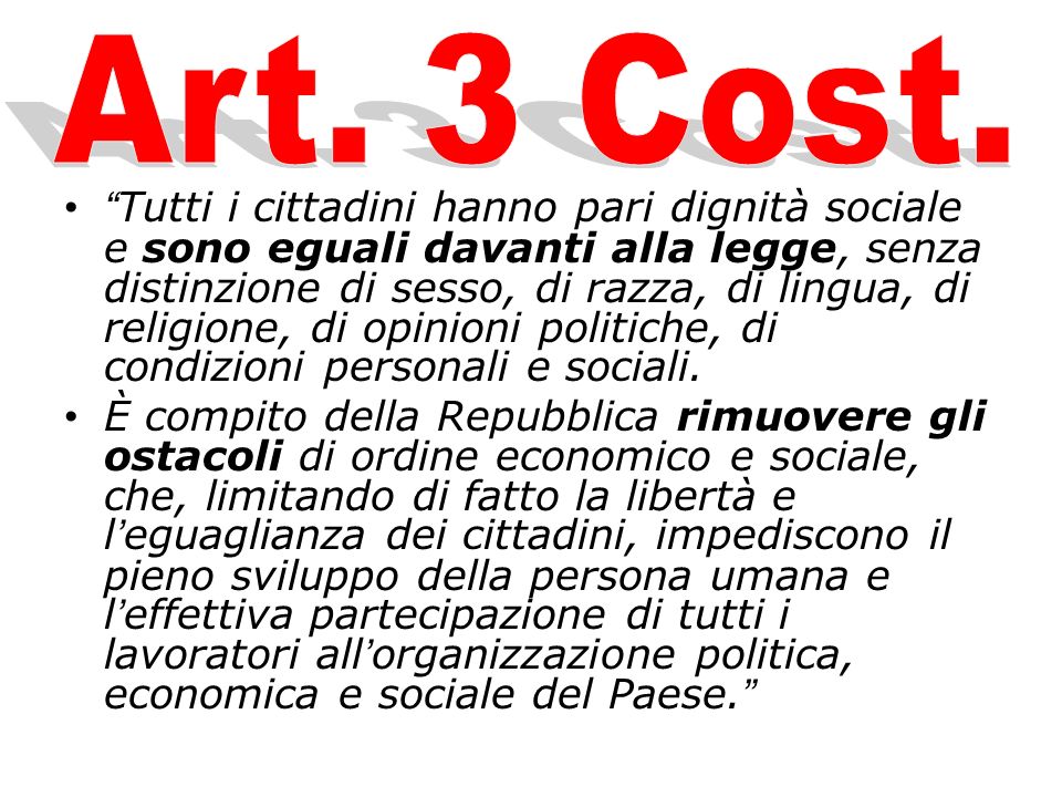 Art. 3 Cost.