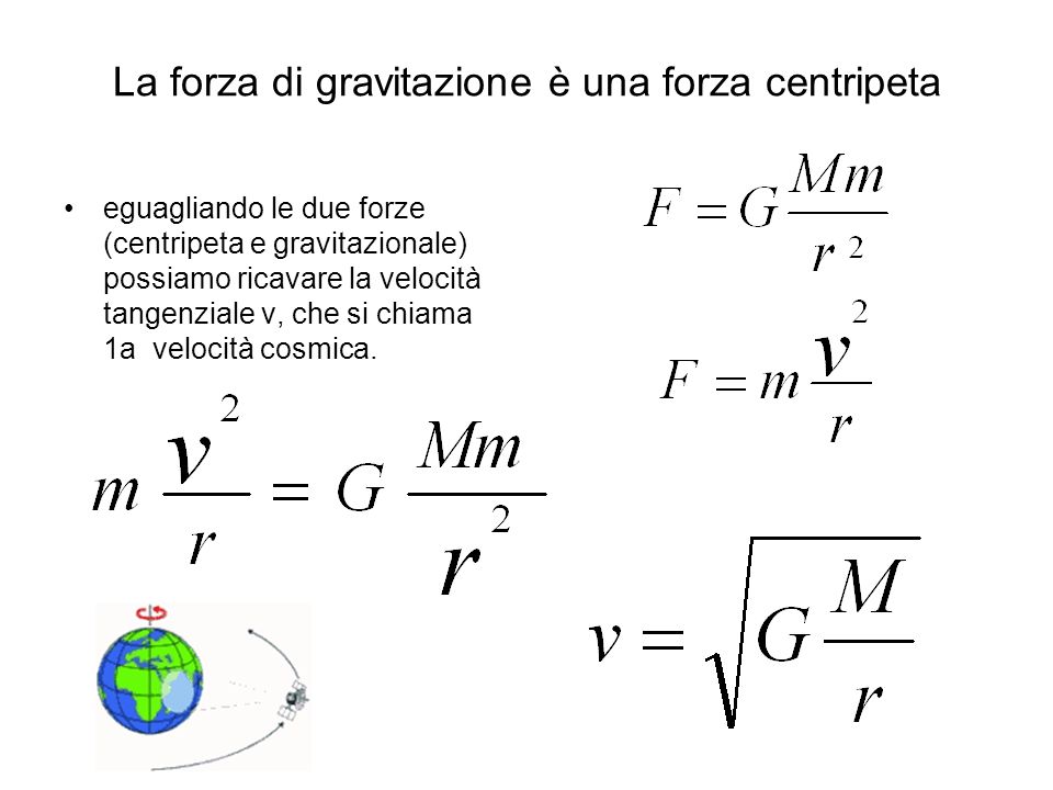 La forza di gravitazione è una forza centripeta