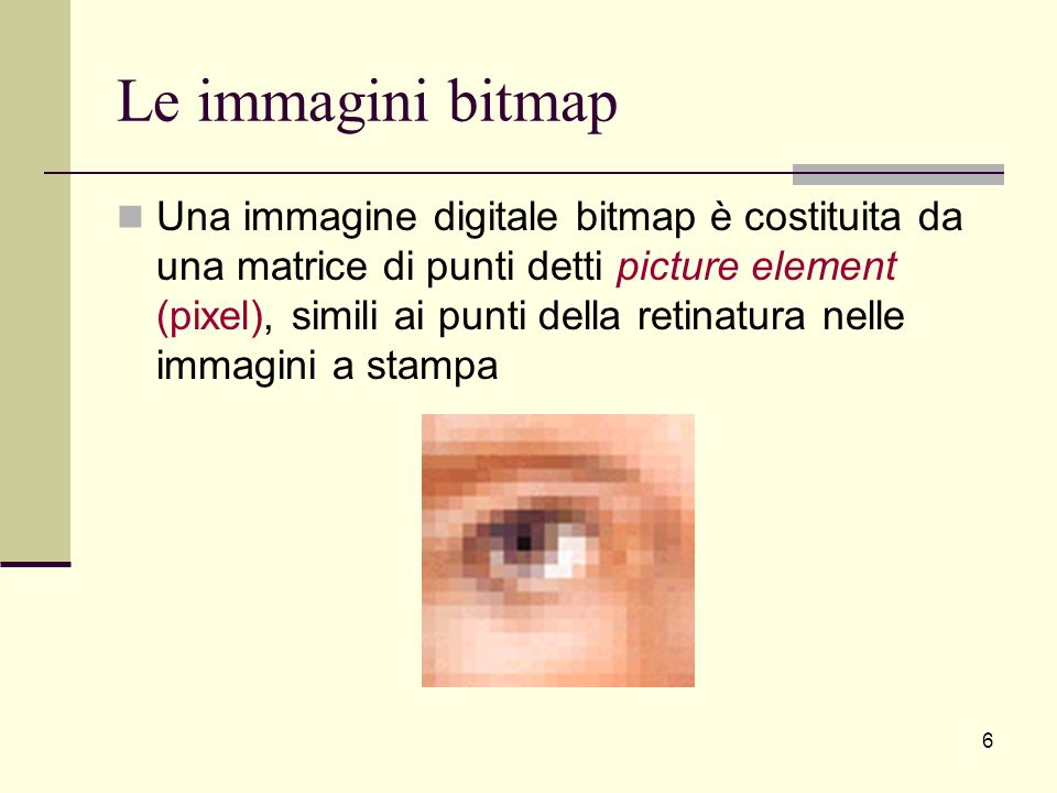 Le immagini bitmap