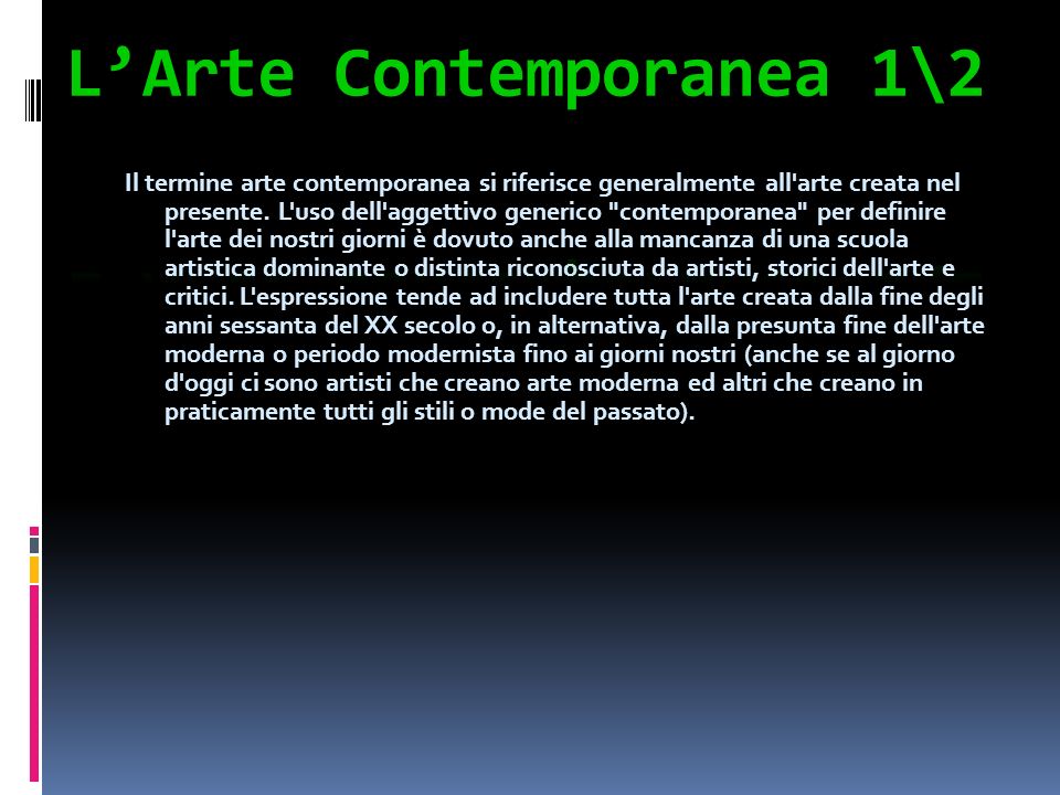 L’Arte Contemporanea 1\2