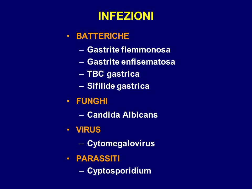 INFEZIONI BATTERICHE Gastrite flemmonosa Gastrite enfisematosa
