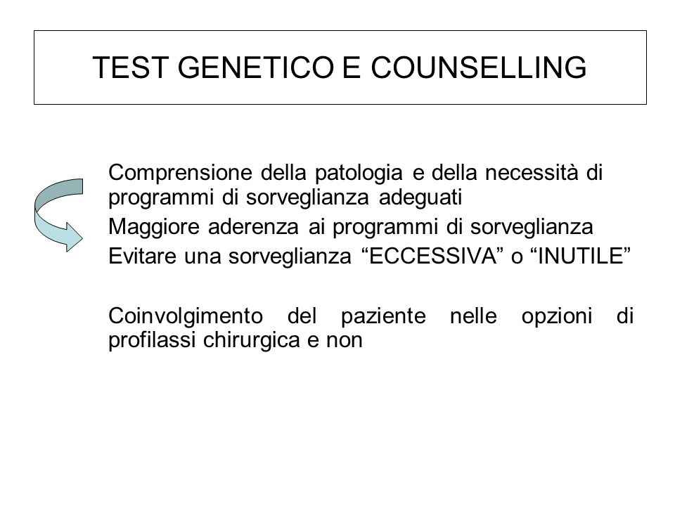 TEST GENETICO E COUNSELLING